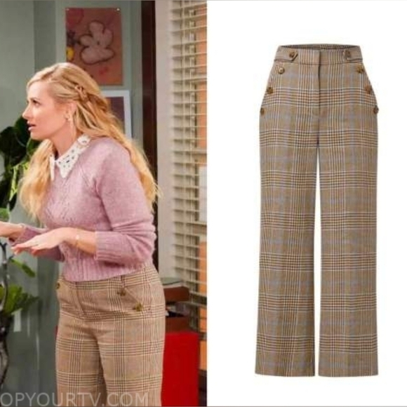 Veronica Beard Hunter Plaid Wide Leg Linen Blend Cropped Pants - Picture 7 of 14